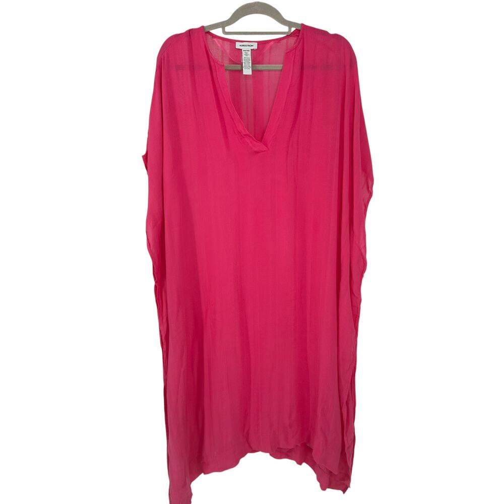 Nordstrom Pink Poncho Style Swim Coverup One Size